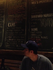 My hubby (<3) checking out the numerous beer options at Mel's Burgers....